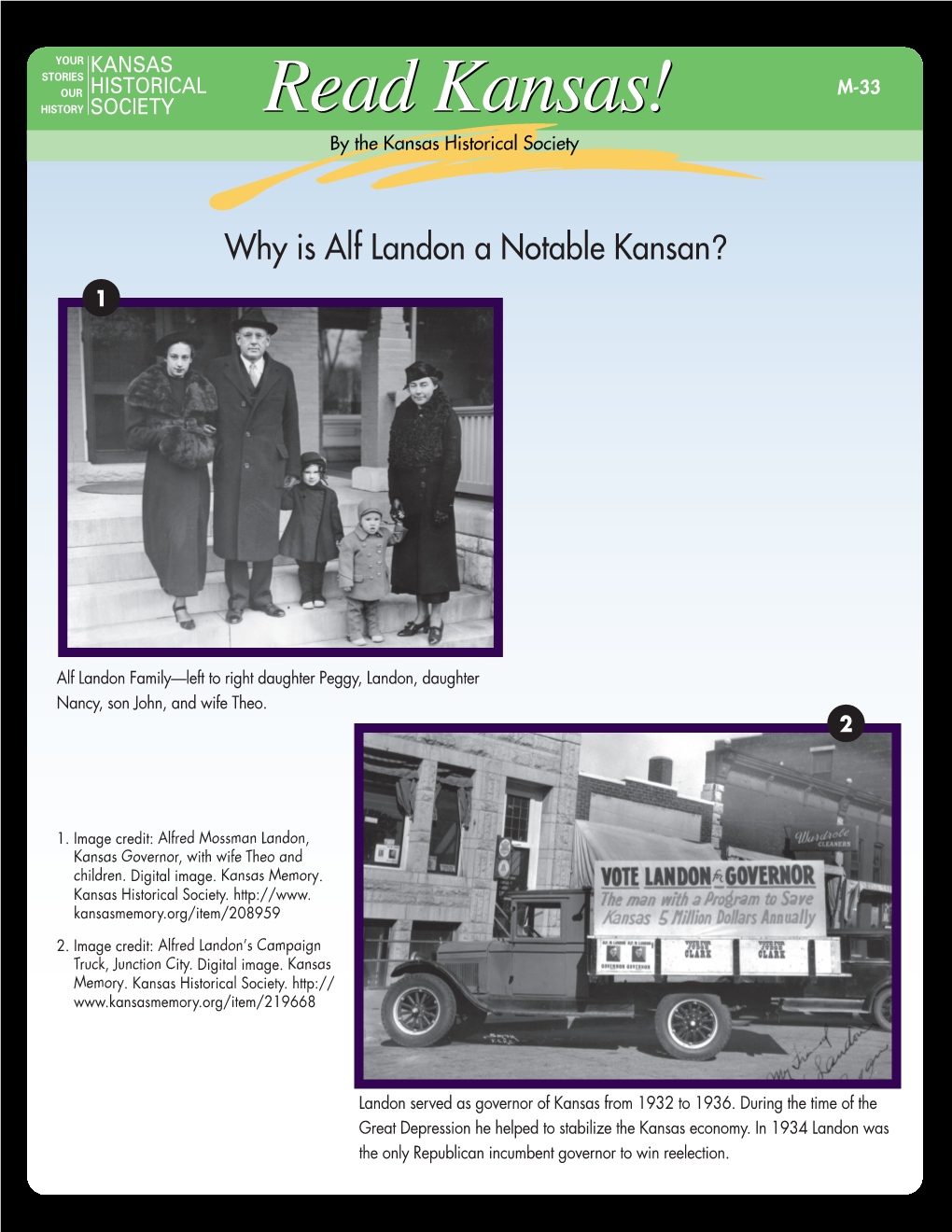 Why Is Alf Landon a Notable Kansan? 1