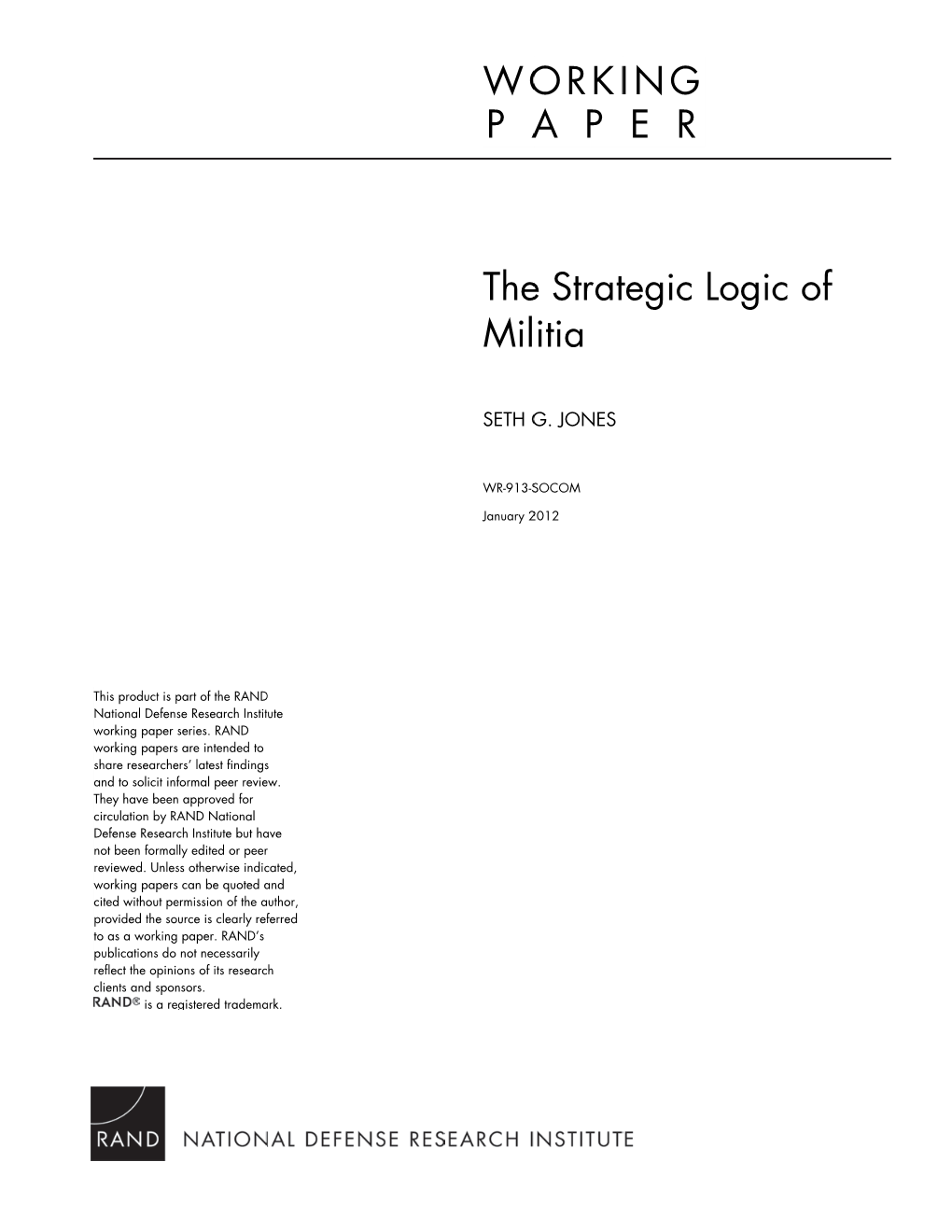 The Strategic Logic of Militia