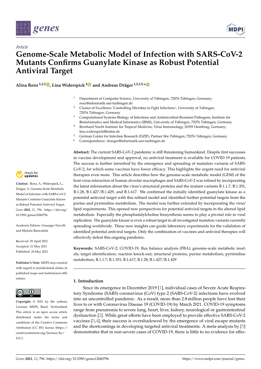 Genome-Scale Metabolic Model of Infection with SARS-Cov-2 Mutants Confirms Guanylate Kinase As Robust Potential Antiviral Target