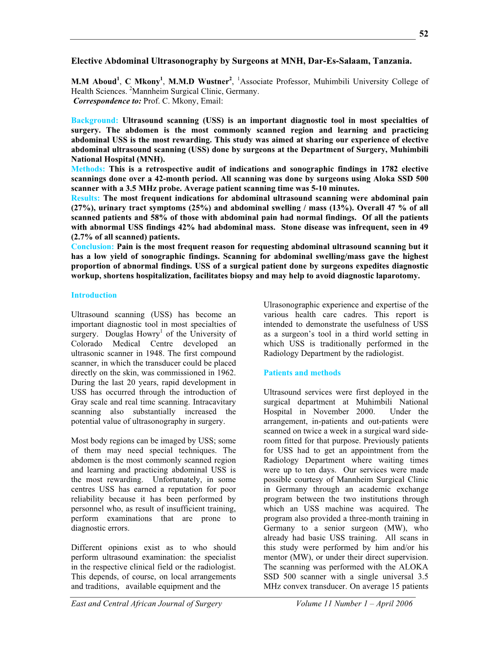 52 Elective Abdominal Ultrasonography by Surgeons At