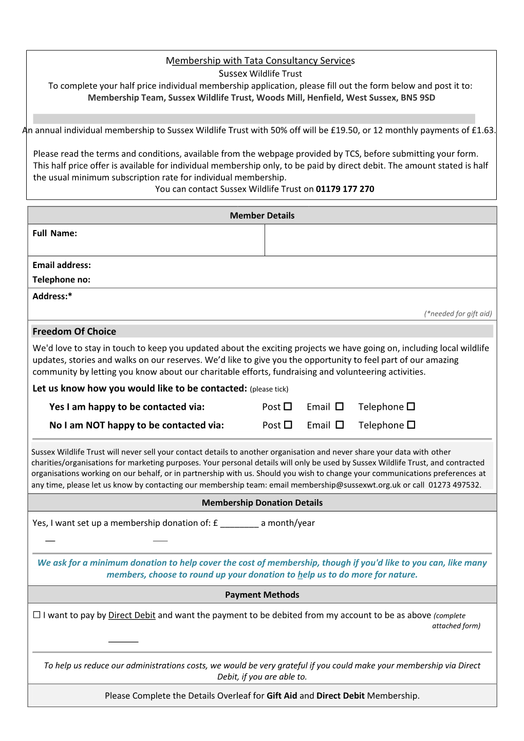 Please Tick) Yes I Am Happy to Be Contacted Via: Post ☐ Email ☐ Telephone ☐ No I Am NOT Happy to Be Contacted Via: Post ☐ Email ☐ Telephone ☐