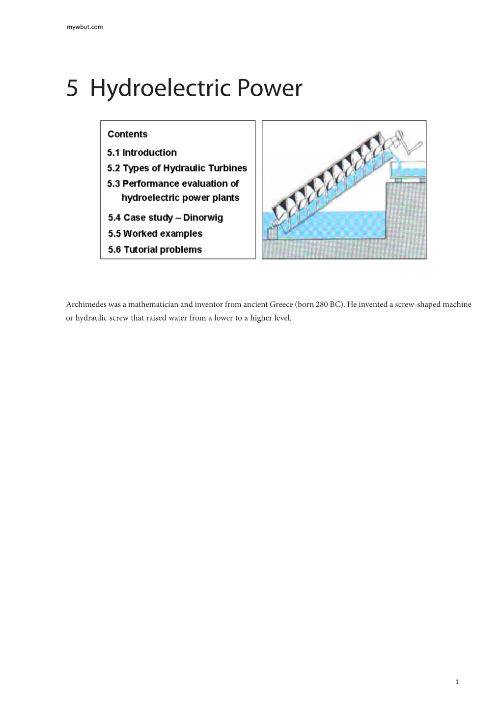 5 Hydroelectric Power