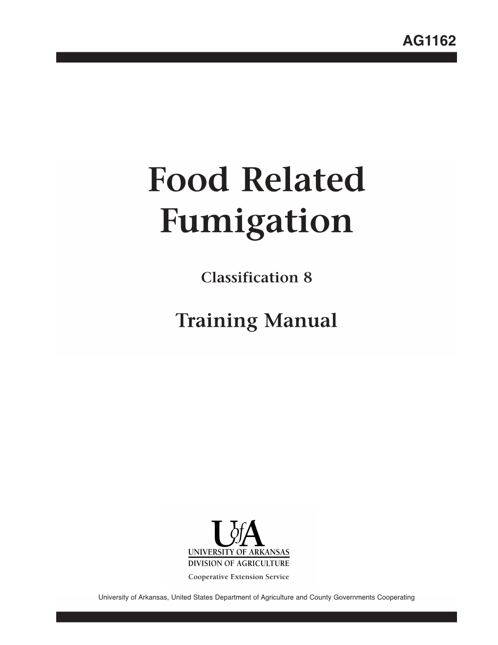 Food Related Fumigation Classification 8 Training Manual