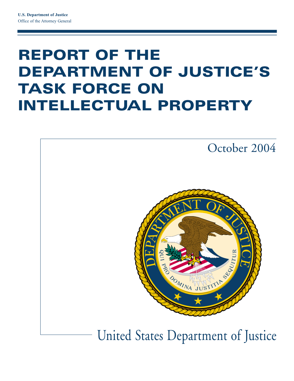 Report of the Department of Justice's Intellectual Property Task Force