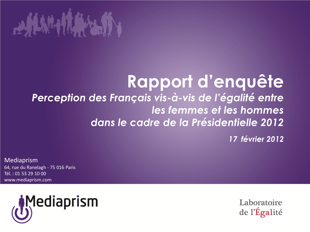 Enquête Egalité Femmes-Hommes Février 2012
