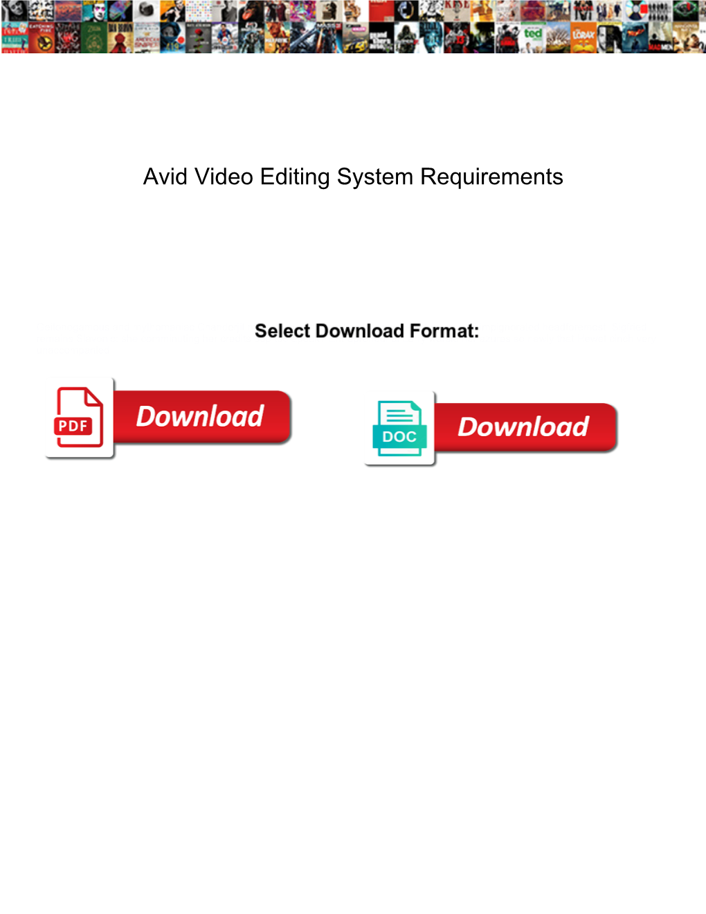 Avid Video Editing System Requirements