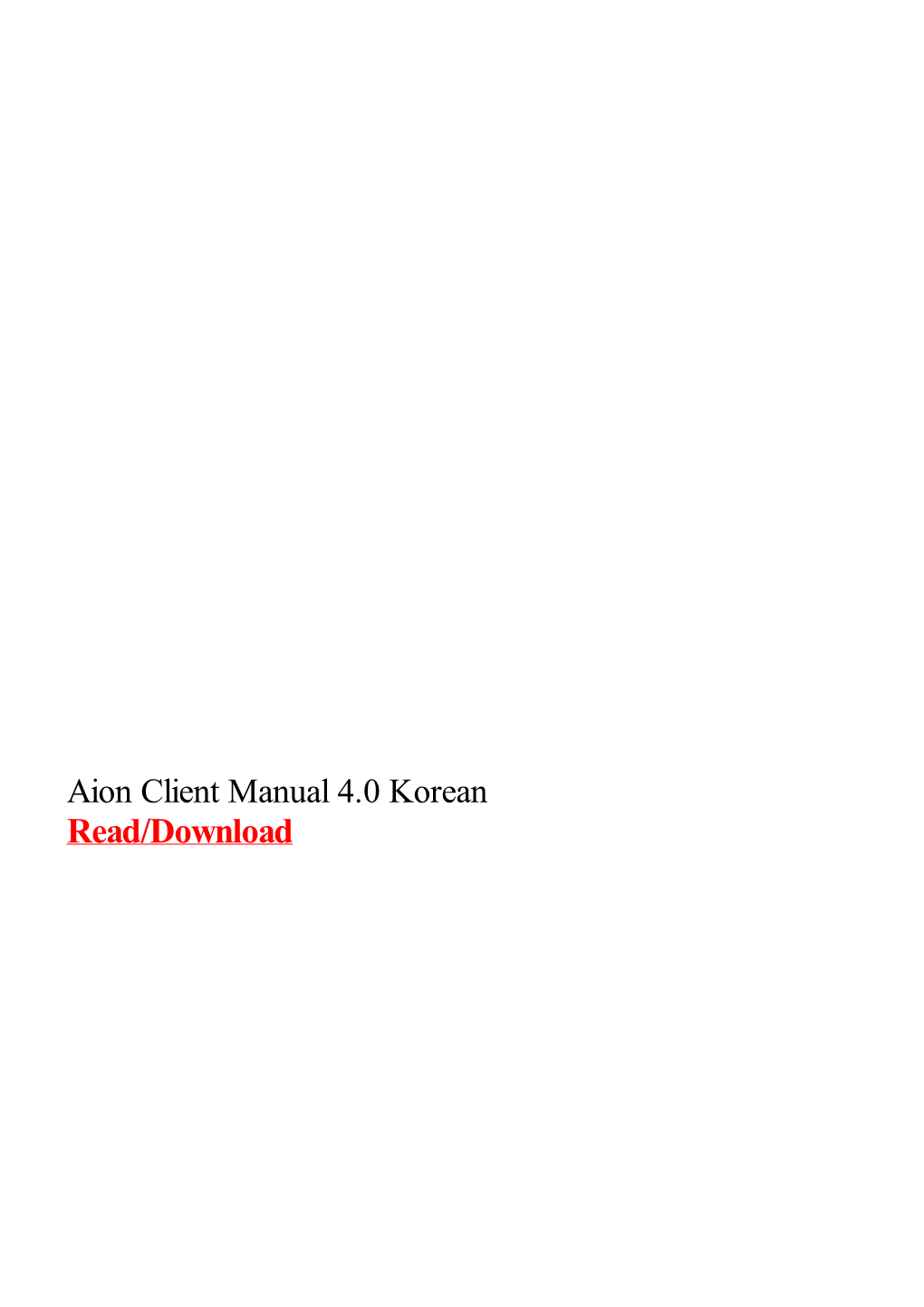 Aion Client Manual 4.0 Korean.Pdf