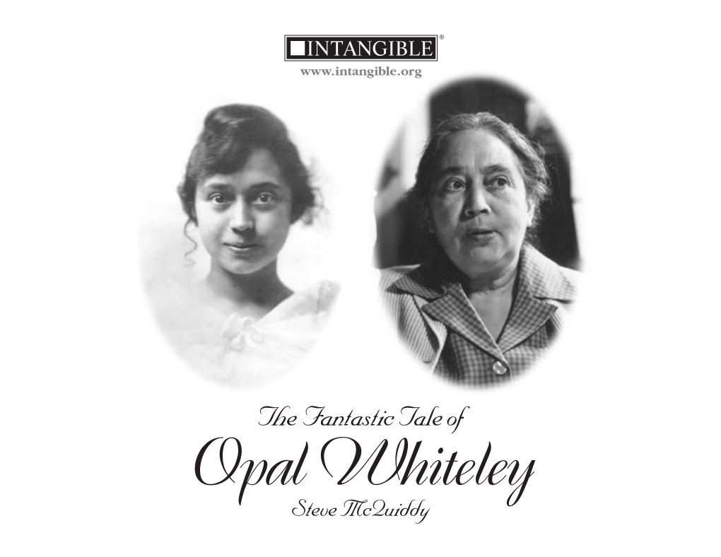 The Fantastic Tale of Opal Whiteley Steve Mcquiddy Steve Mcquiddy the Fantastic Tale of Opal Whiteley 2