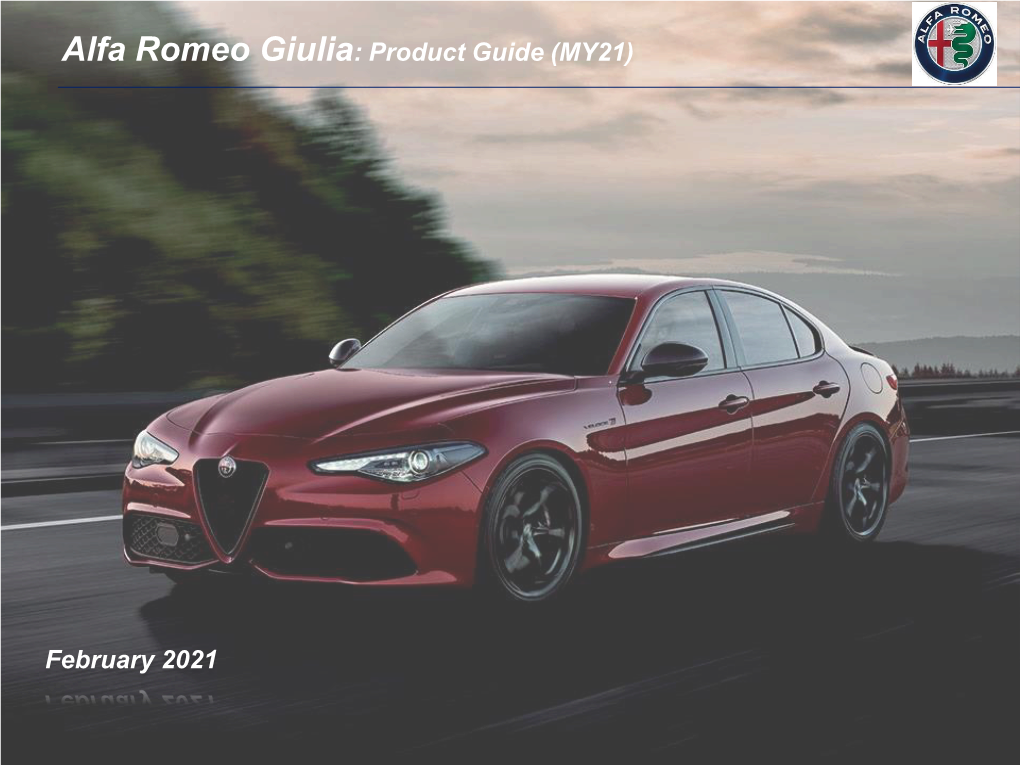 Alfa Romeo Giulia: Product Guide (MY21)