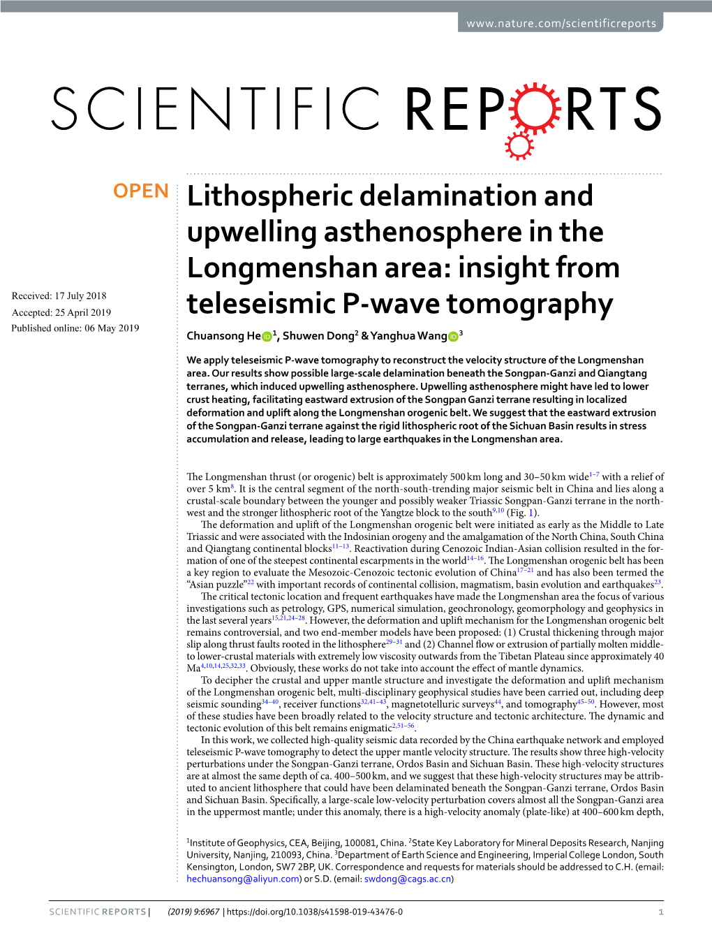 Lithospheric Delamination and Upwelling Asthenosphere in The