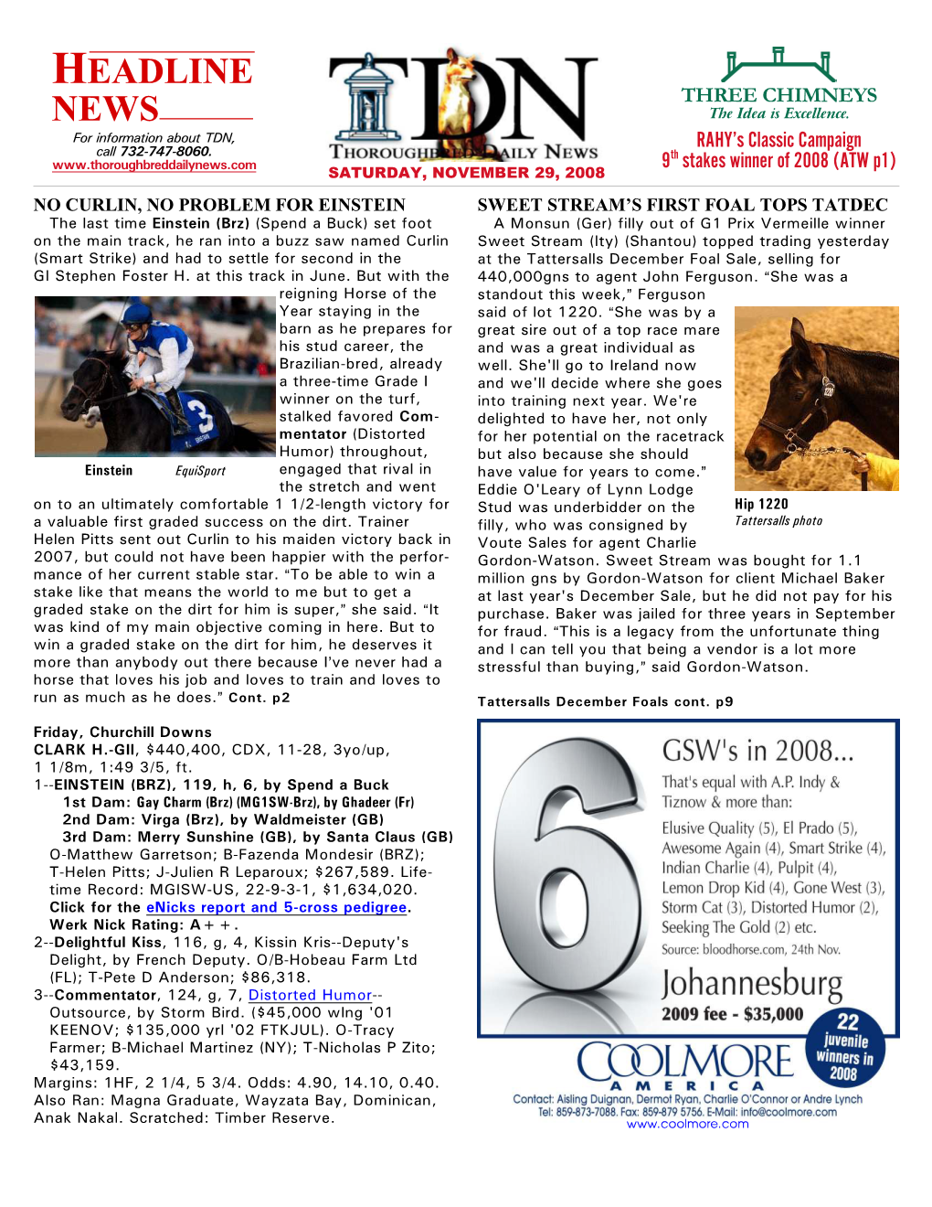 HEADLINE NEWS • 11/29/08 • PAGE 2 of 14