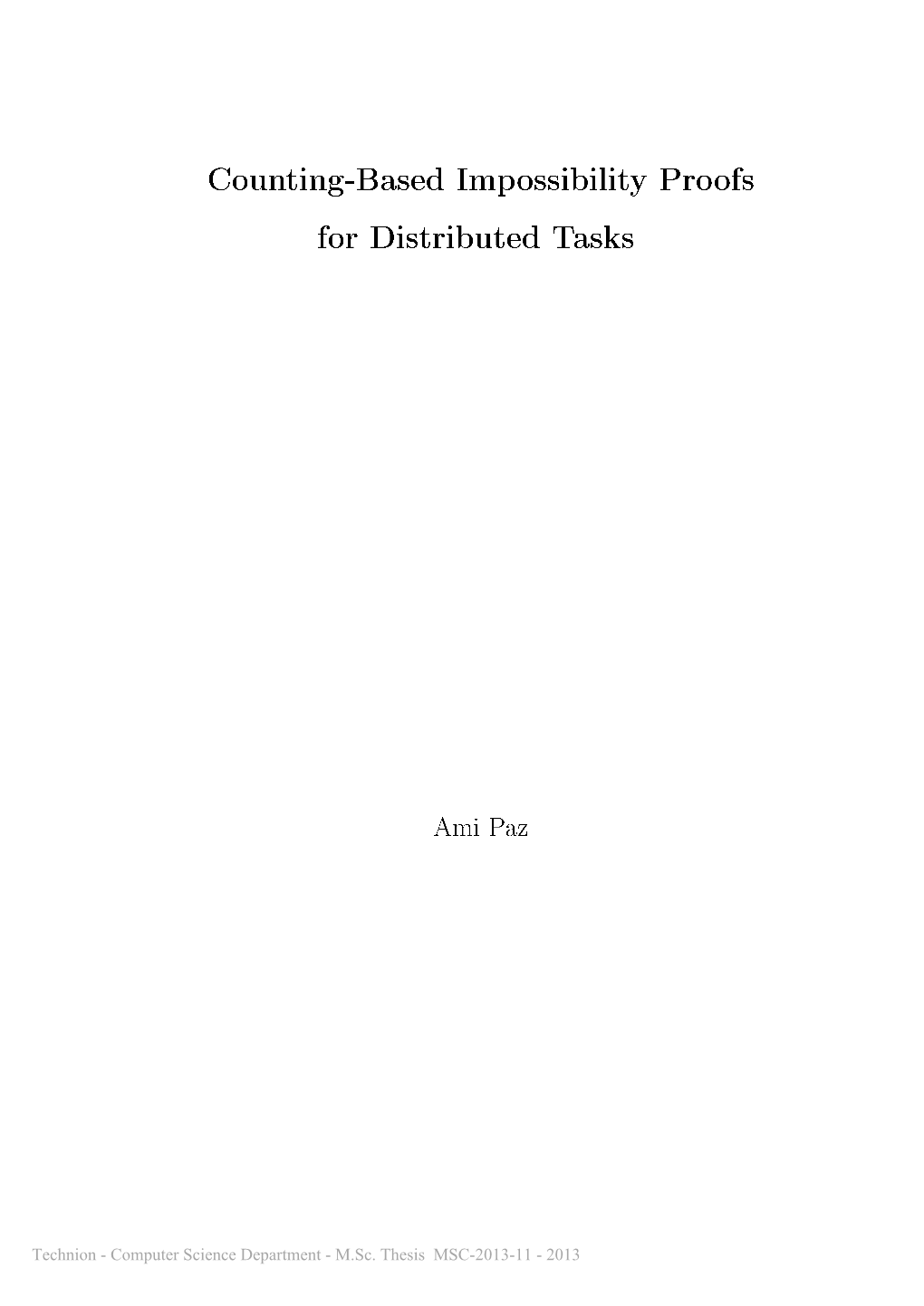Counting-Based Impossibility Proofs for Distributed Tasks