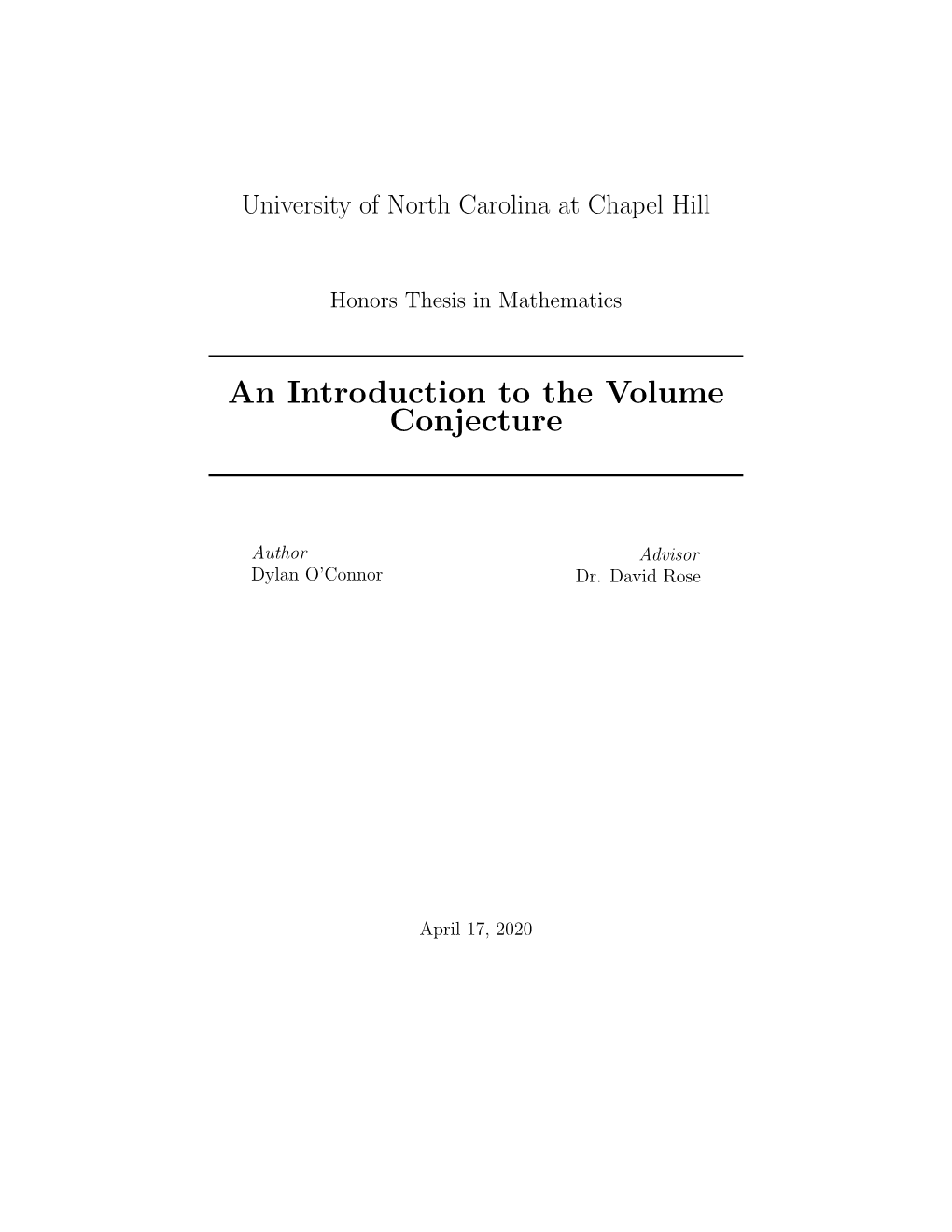 An Introduction to the Volume Conjecture