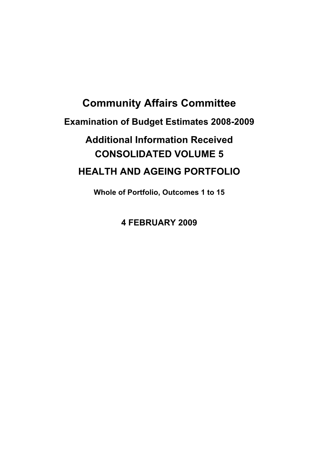 Budget Estimates 2008-09