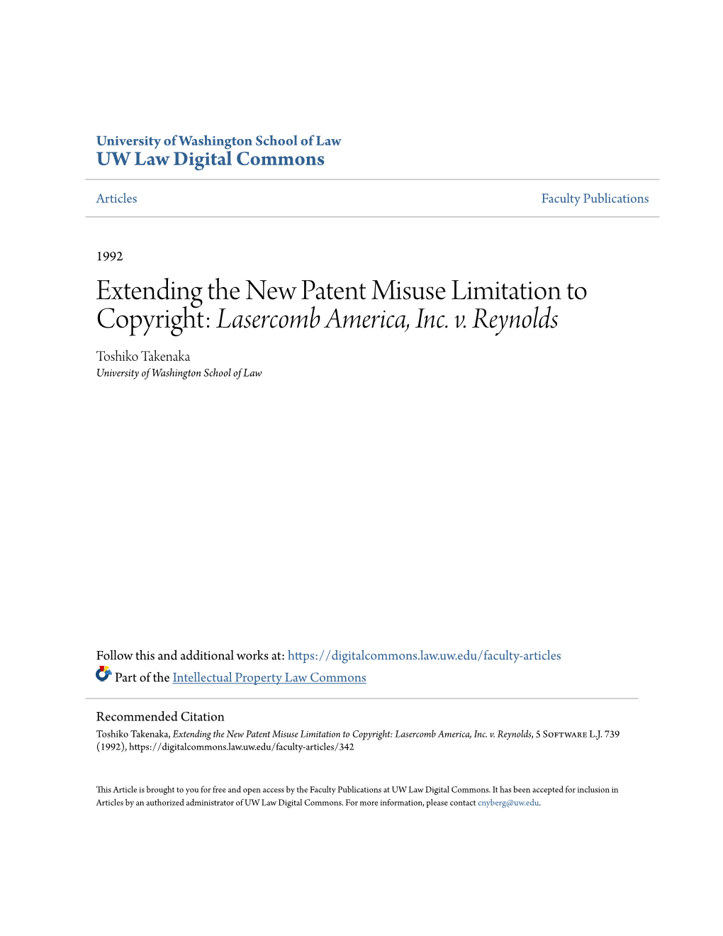 Extending the New Patent Misuse Limitation to Copyright: Lasercomb America, Inc