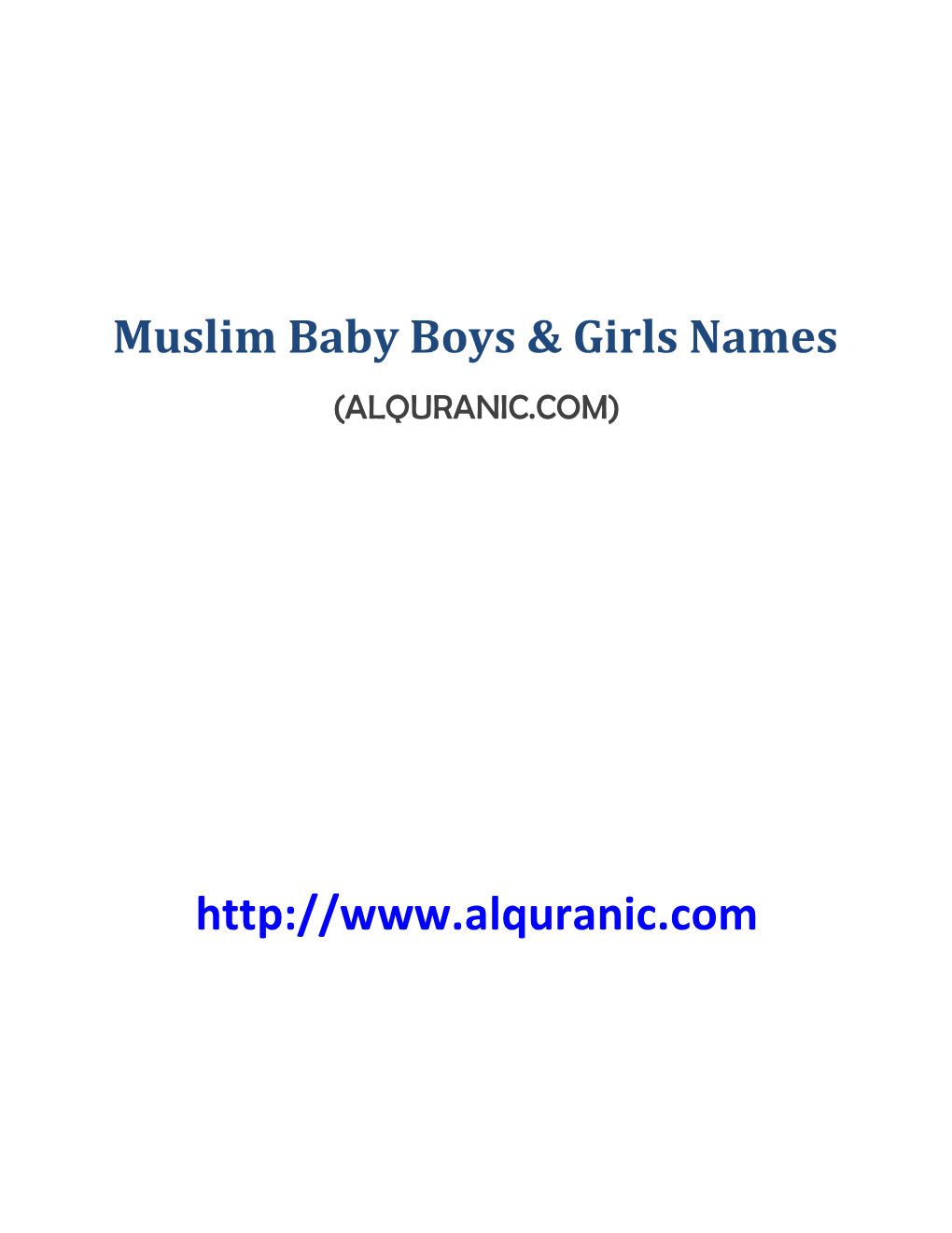 Muslim Girl Names