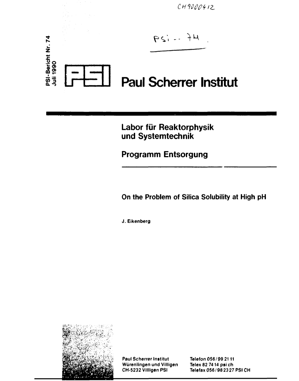 On the Problem of Silica Solubility at High Ph