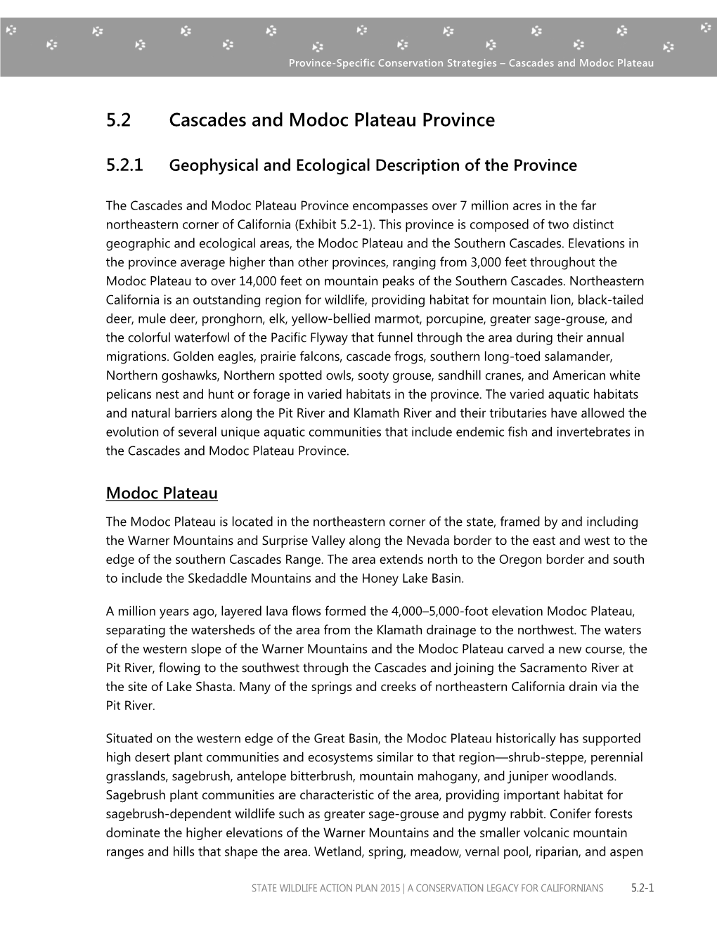 5.2 Cascades and Modoc Plateau Province