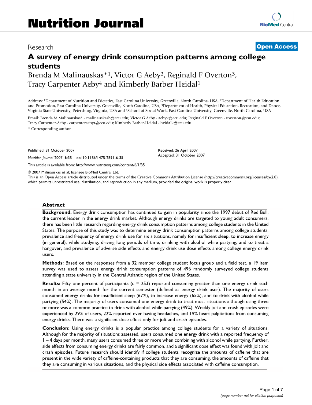 Nutrition Journal Biomed Central