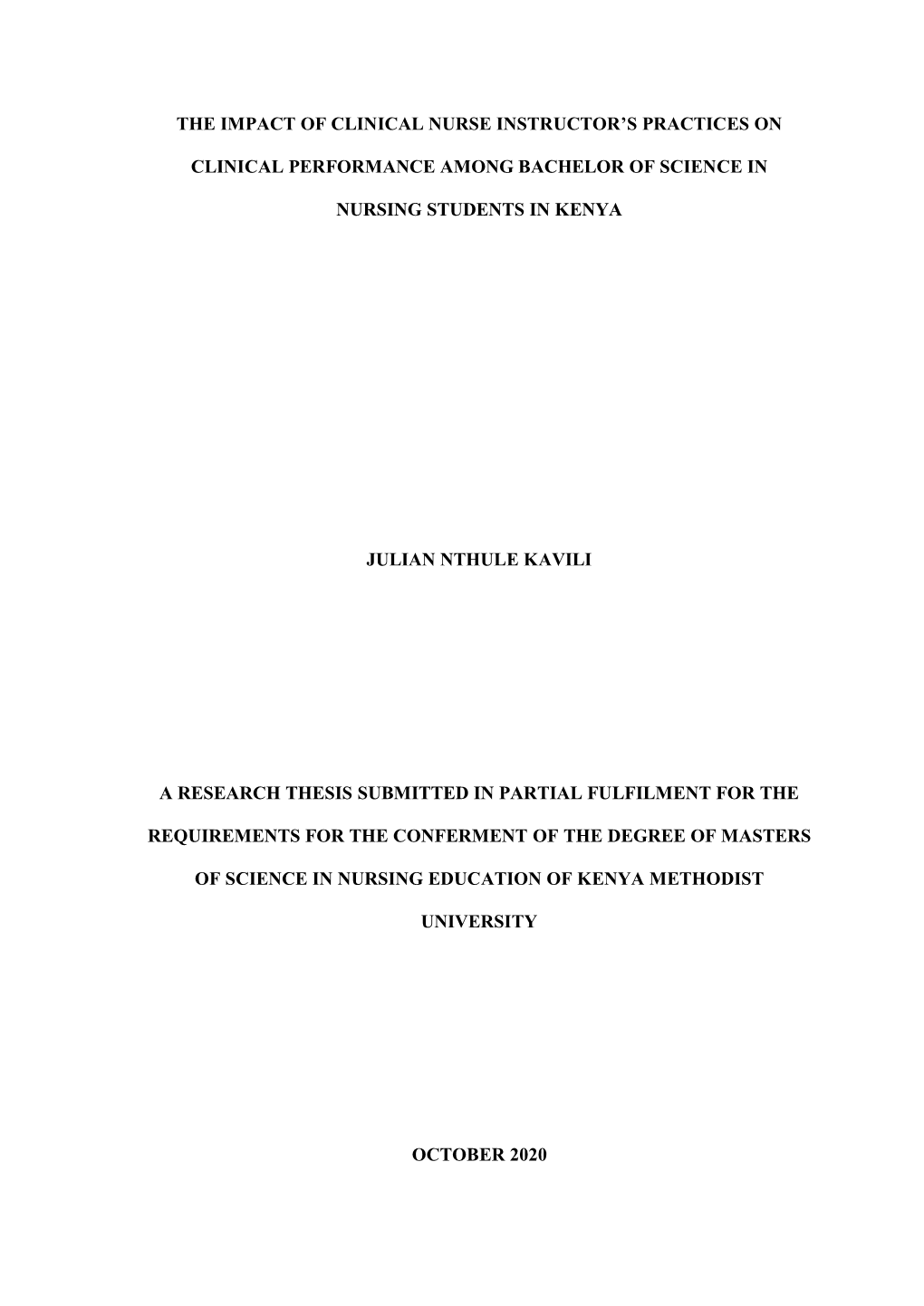 The Impact of Clinical Nurse Instructor's Practices On