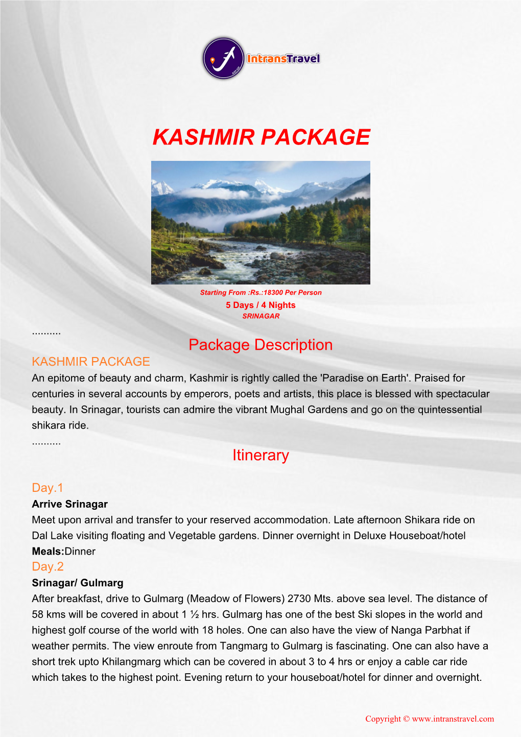 Kashmir Package