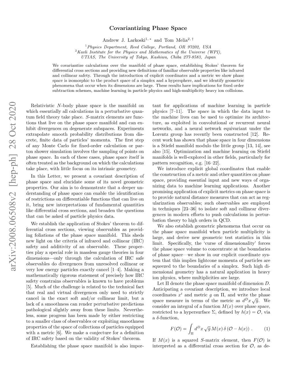 Arxiv:2008.06508V2 [Hep-Ph] 28 Oct 2020 Very Low Energy Particles Exactly Cancel [1–4]