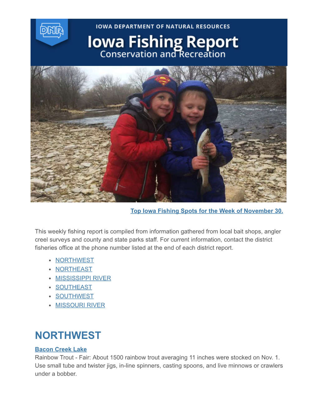 November 30 Iowa Fishing Report.Pdf