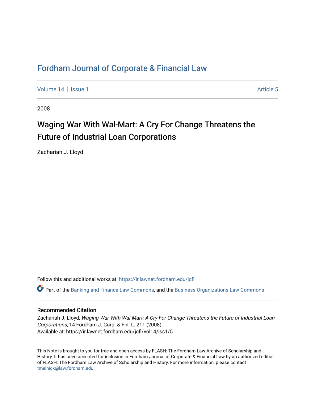 Fordham Journal of Corporate & Financial