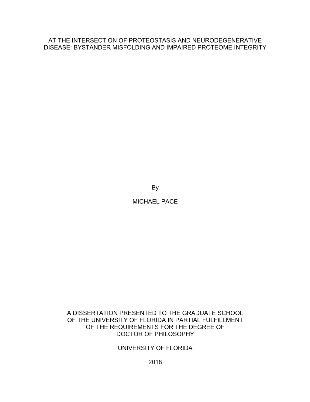 University of Florida Thesis Or Dissertation Formatting Template