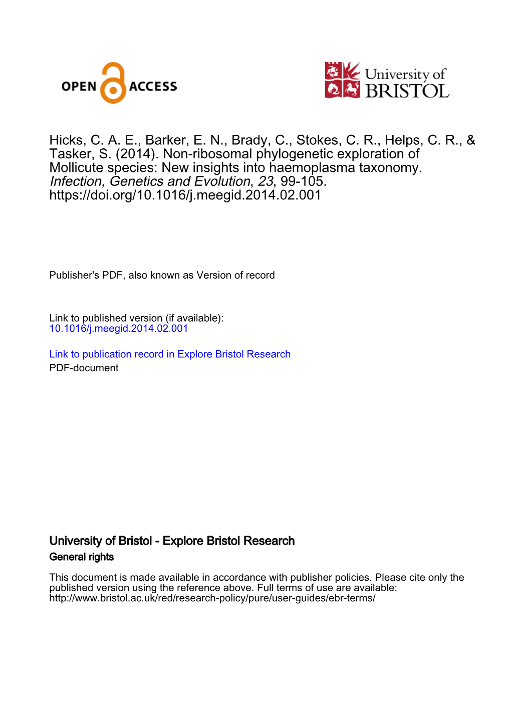 Hicks Et Al Phylogeny Hps Infect Genetics & Evoluation 2014