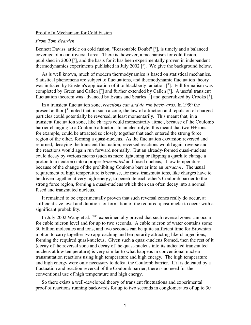 Proof of a Mechanism for Cold Fusion