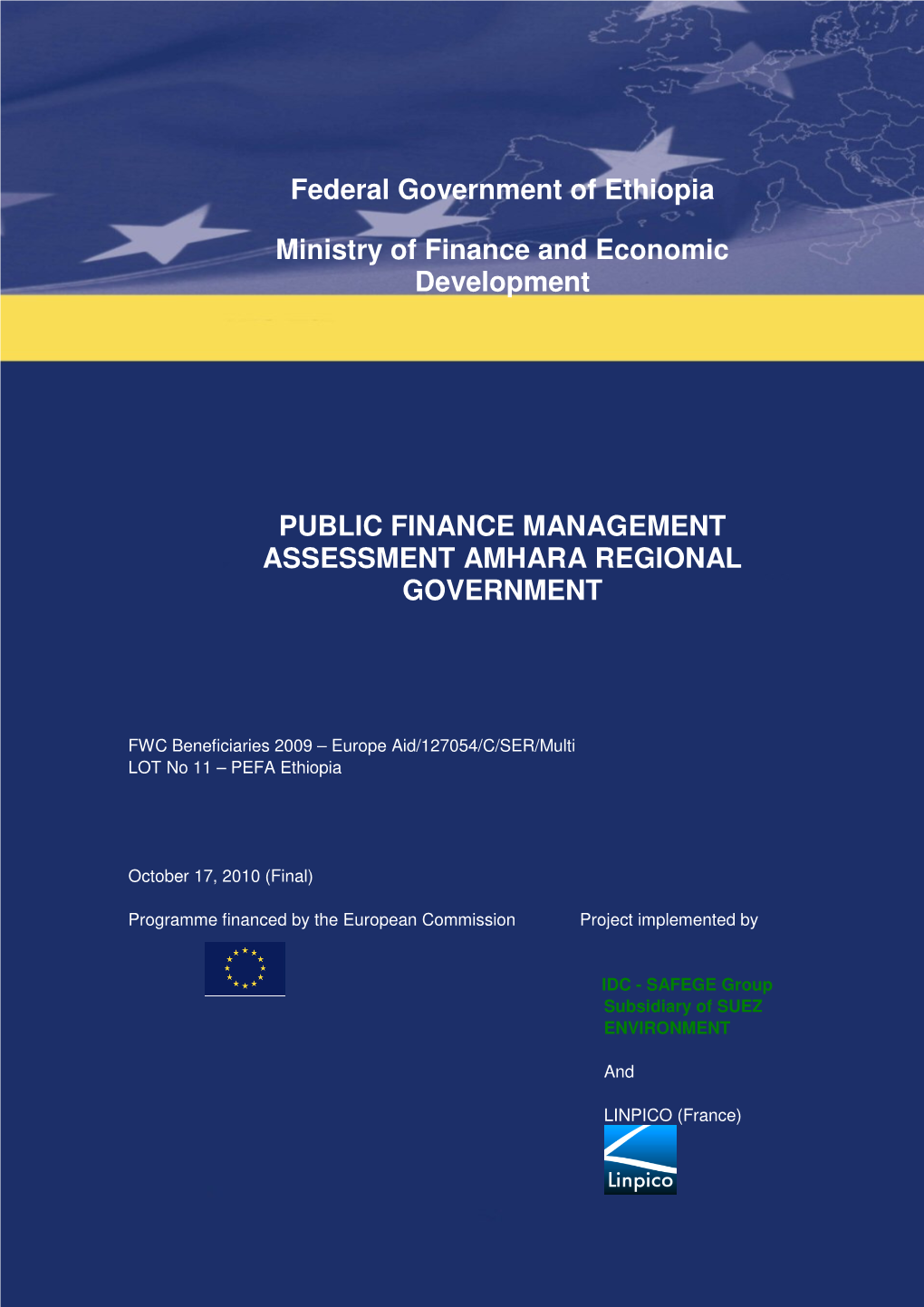 Federal Government of Ethiopia Ministry of Finance and Economic