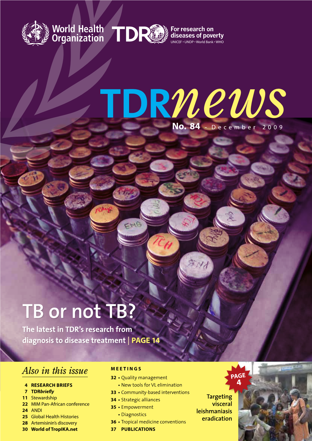 TB Or Not TB? the Latest in TDR’S Research from Diagnosis to Disease Treatment | PAGE 14