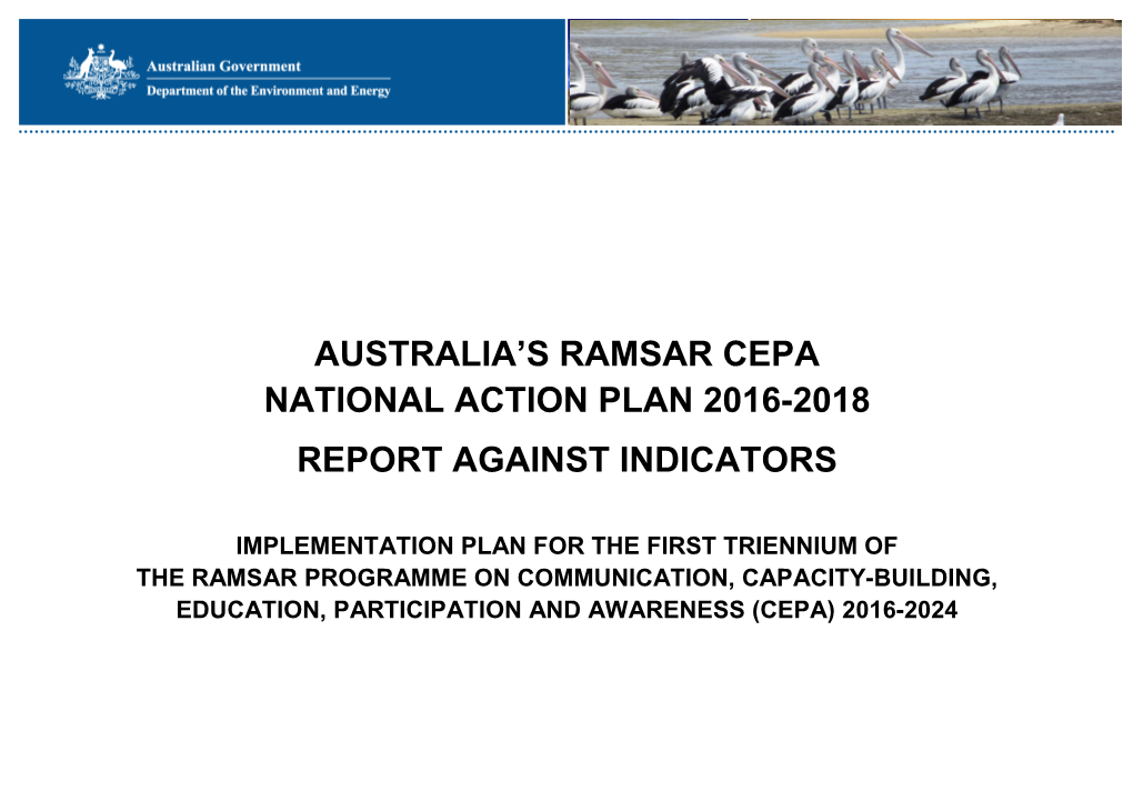 Australia's Ramsar CEPA National Action Plan 2016-2018