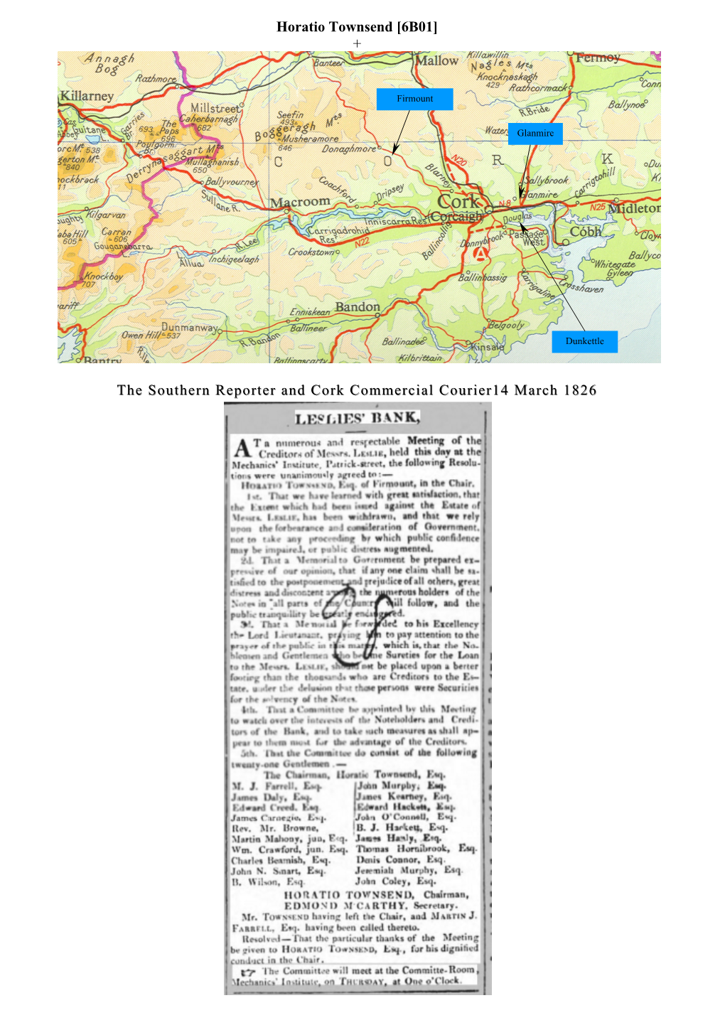 Horatio Townsend [6B01] + the Southern Reporter and Cork