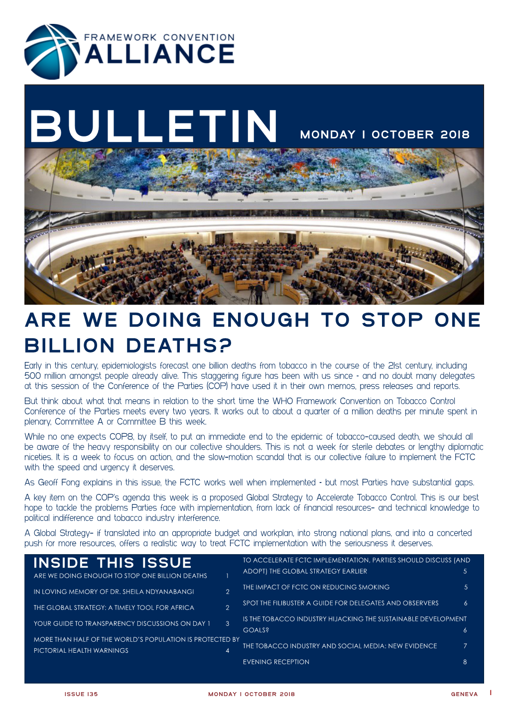 Are We Doing Enough to Stop One Billion Deaths?