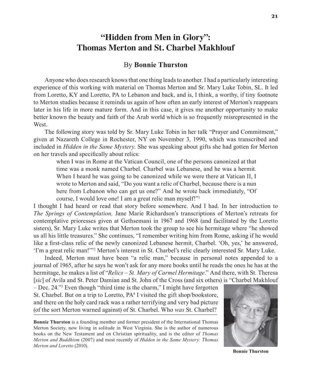 Thomas Merton and St. Charbel Makhlouf