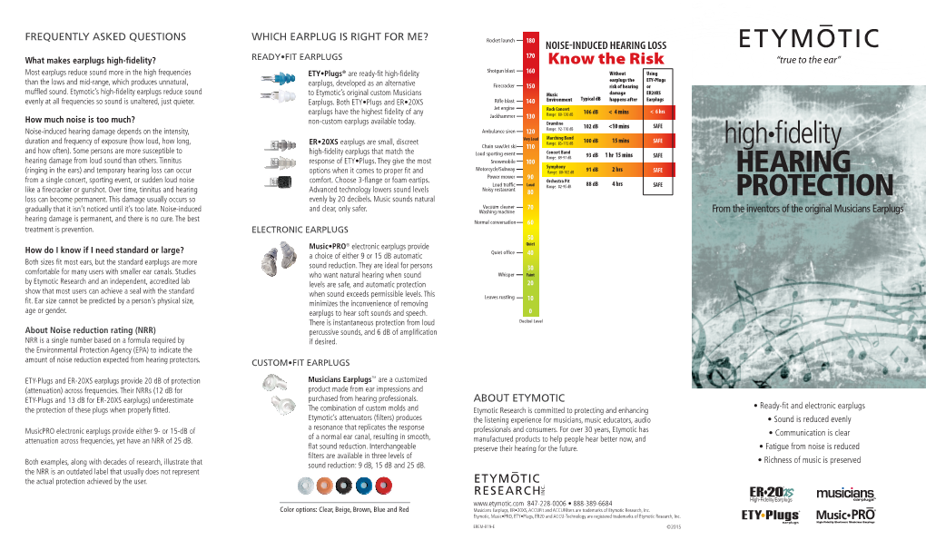 High-Fidelity Hearing Protection Brochure