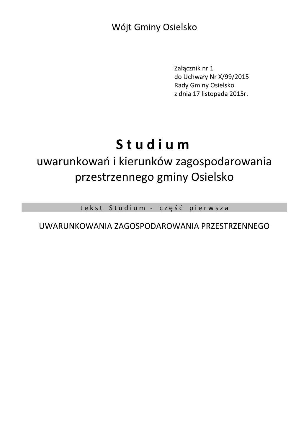 S Tudium Uwarunkowań I Kierunków Zagospodarowania Przestrzennego