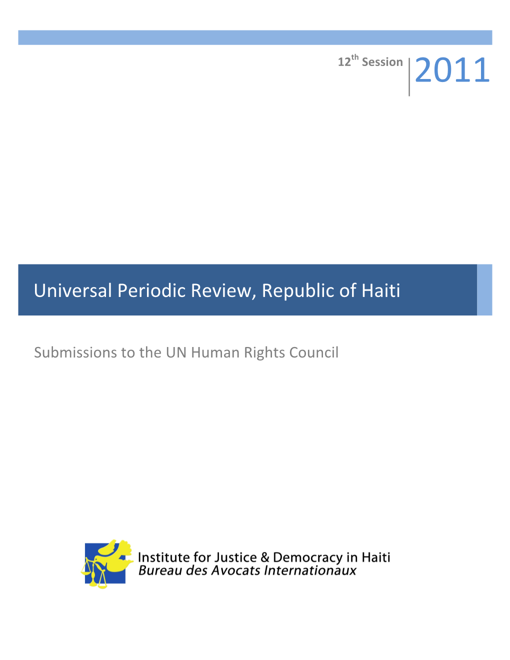 Universal Periodic Review, Republic of Haiti