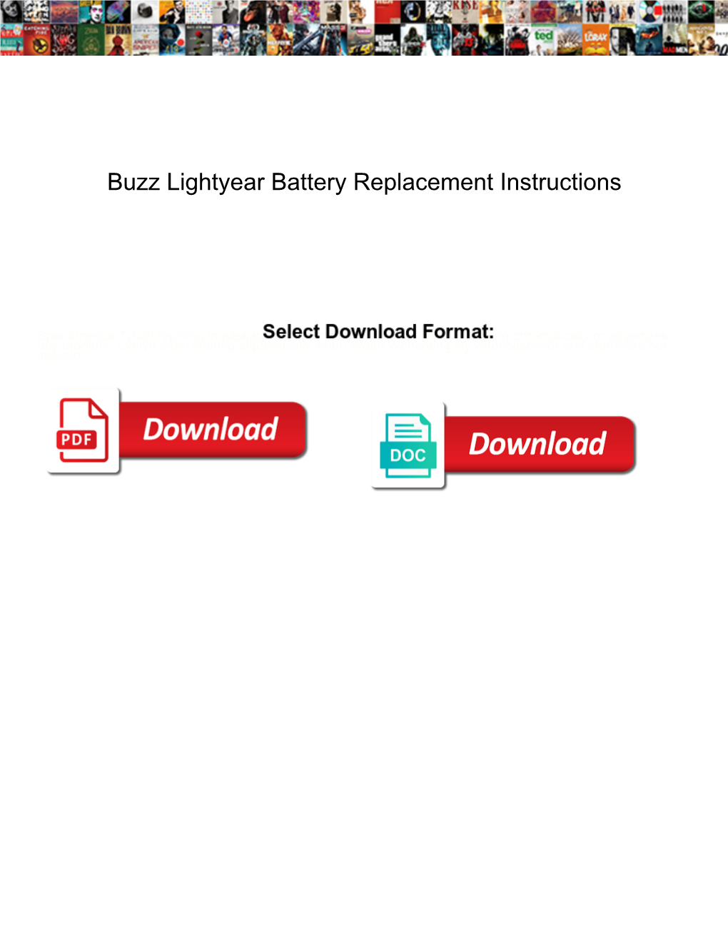 Buzz Lightyear Battery Replacement Instructions