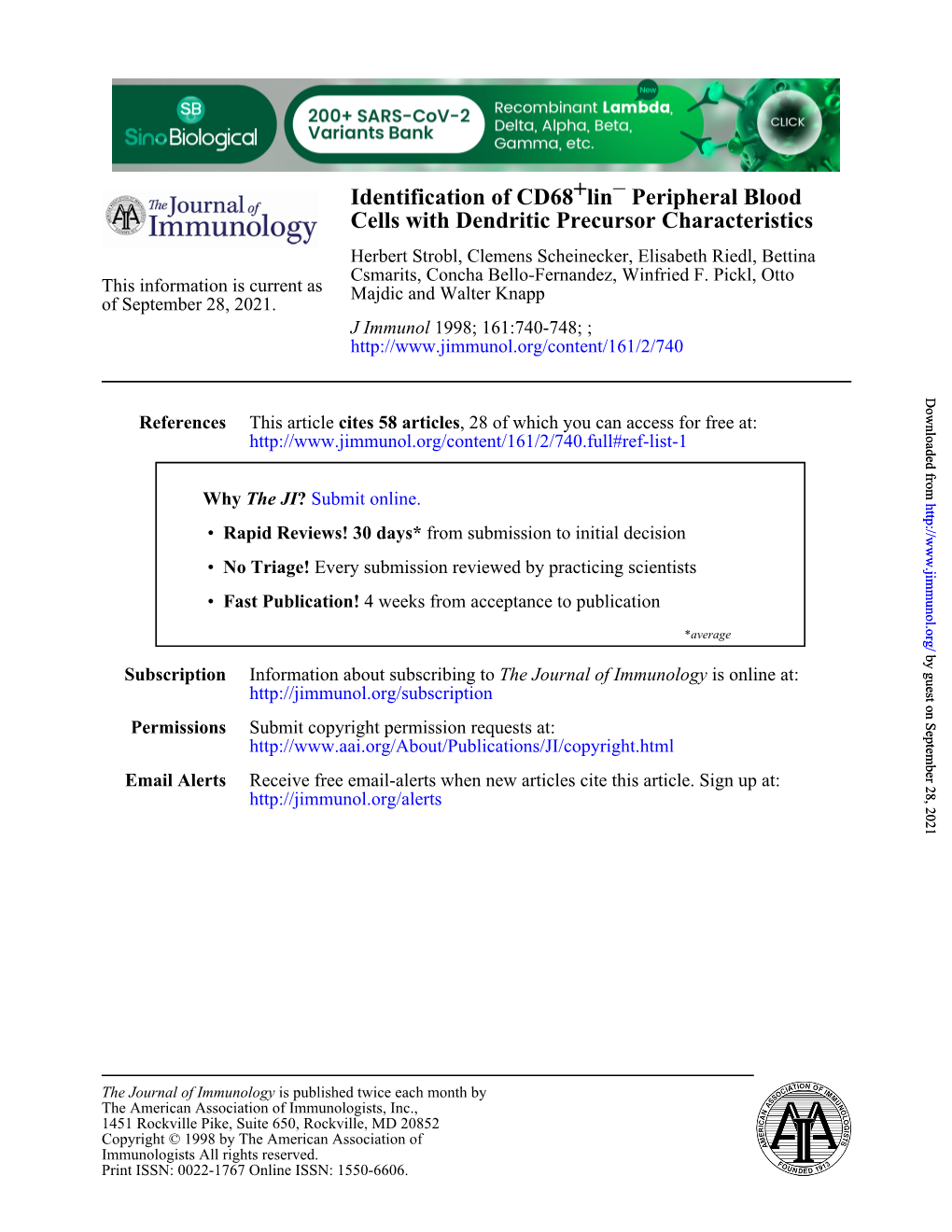 Lin+ Identification of CD68