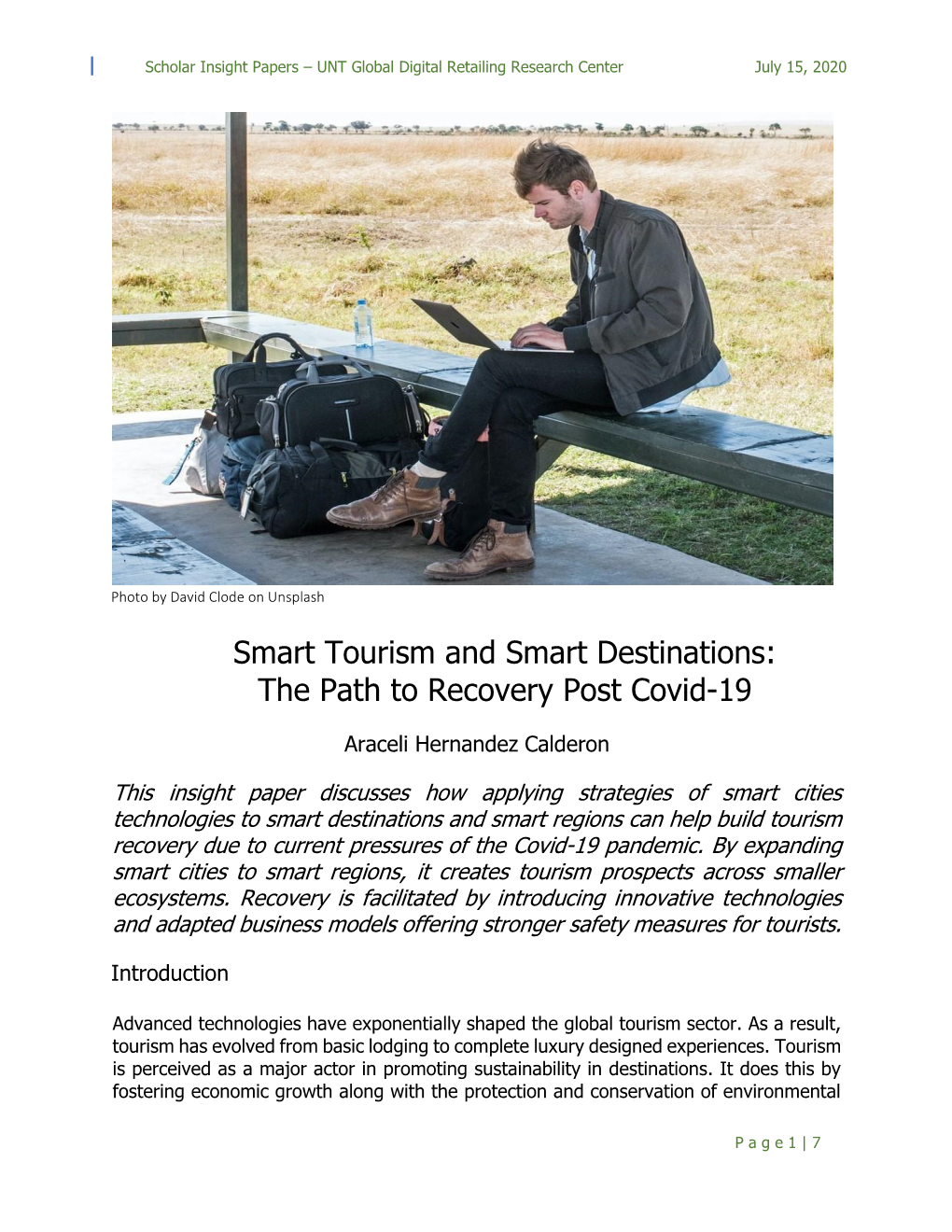 Smart Tourism and Smart Destinations: the Path to Recovery Post Covid-19