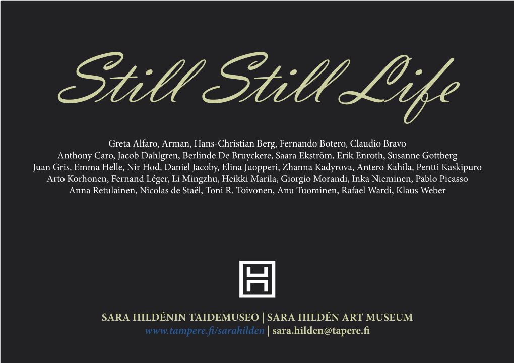 Still Still Life -Näyttelyn Dokumentaatiokuviin Sekä Huone- Ja Äänioppaisiin