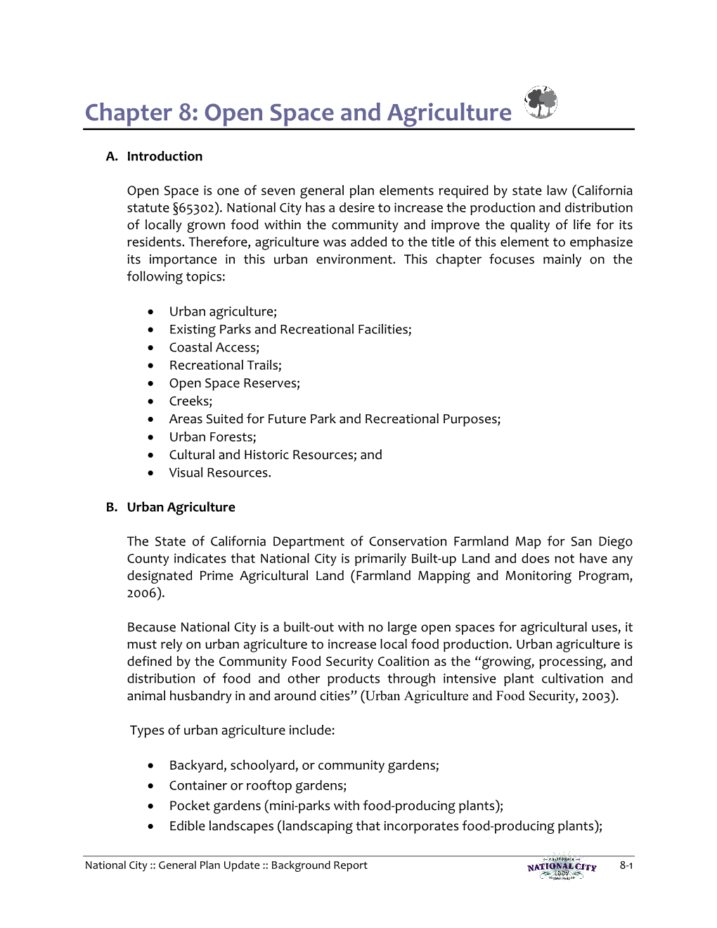 Chapter 8: Open Space and Agriculture