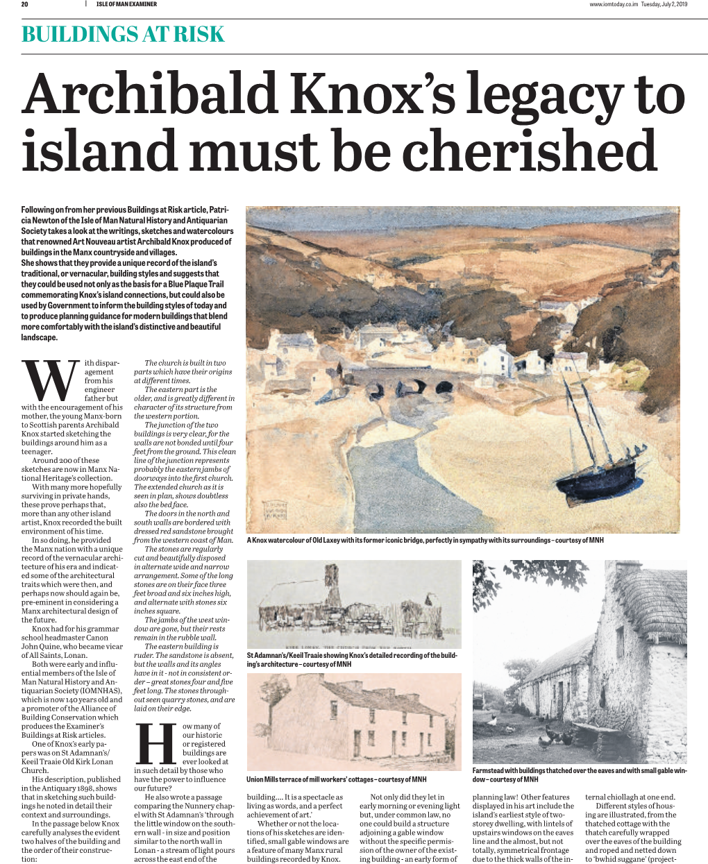 BUILDINGS at RISK Archibald Knox's Legacy to Island Must Be Cherished