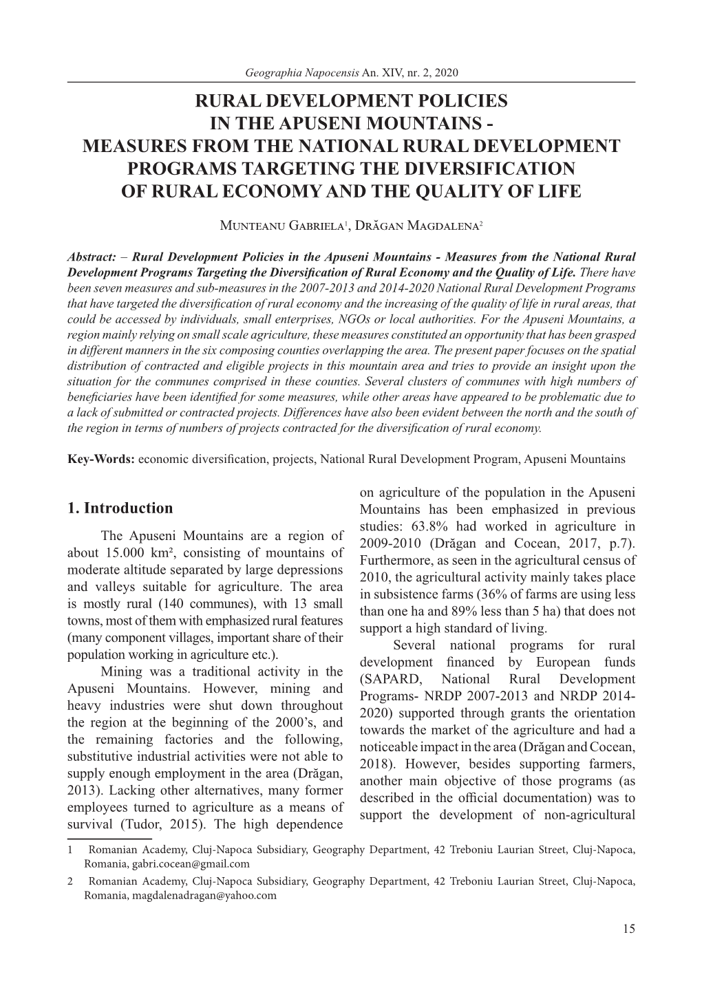 Rural Development Policies in The