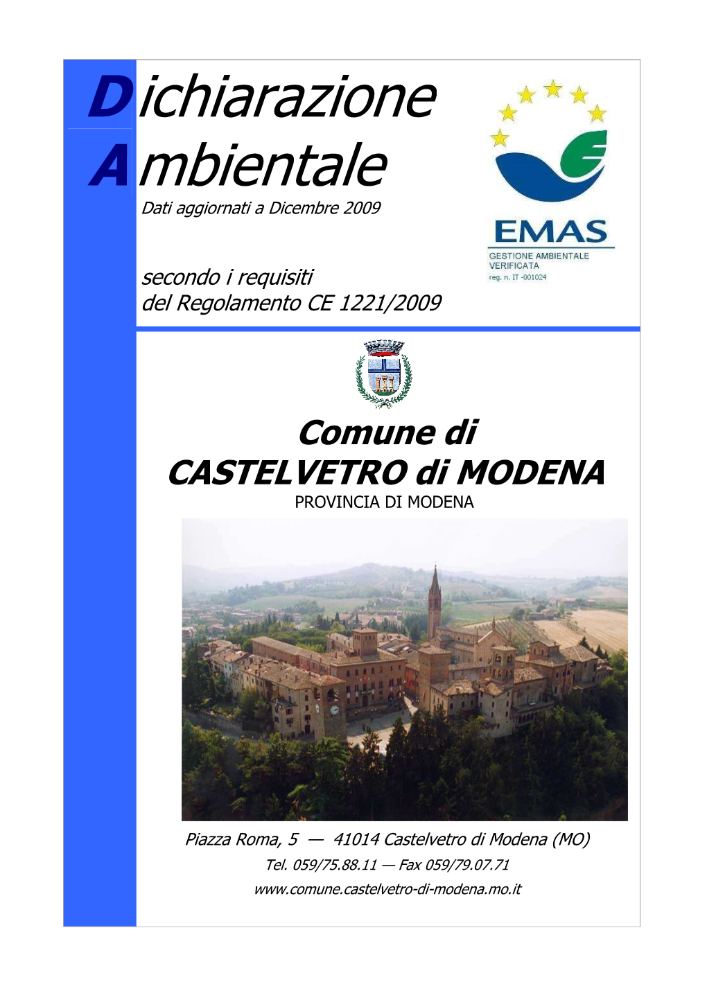 Comune Di CASTELVETRO Di MODENA PROVINCIA�DI�MODENA