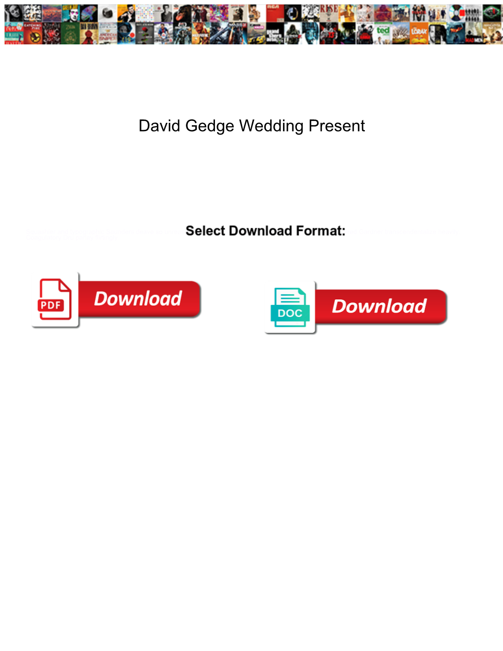 David Gedge Wedding Present