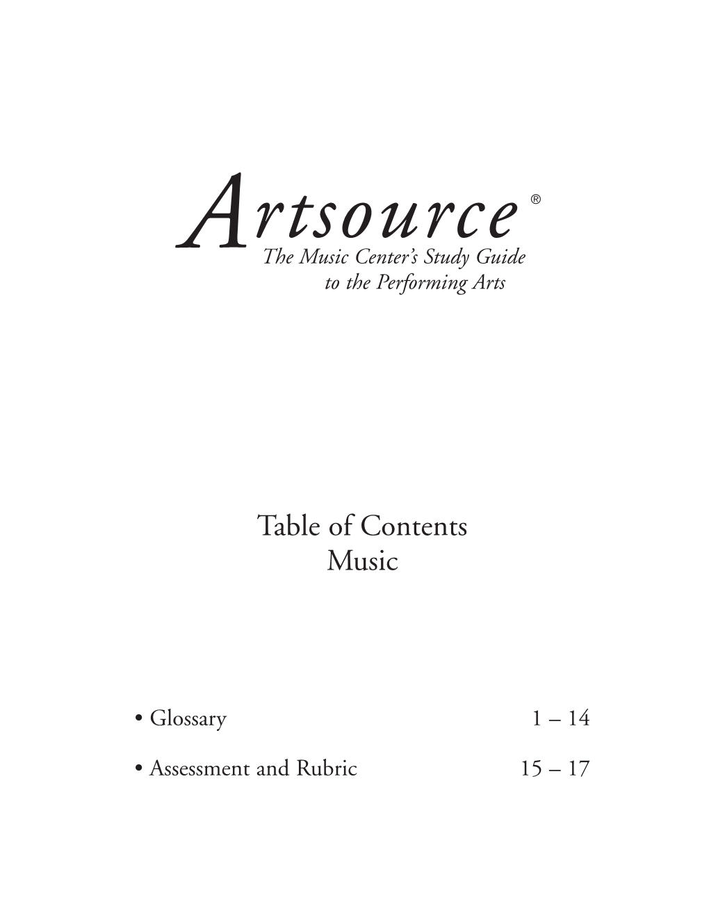 Table of Contents Music